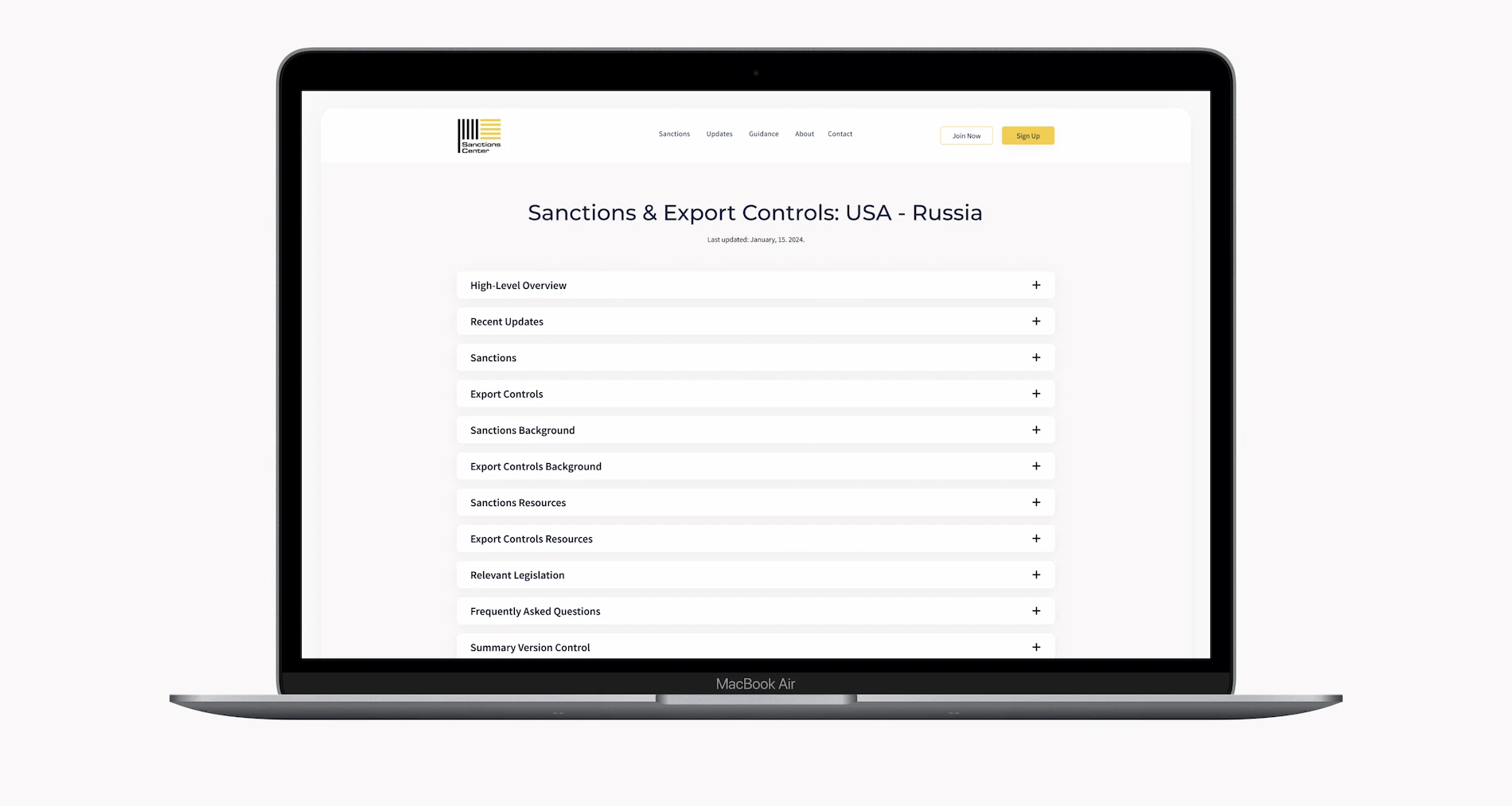 Sanctions Center - Our work also included a strong, professional visual identity conveying trust an
